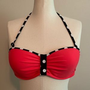 Pink Polka Dotted Bikini Top